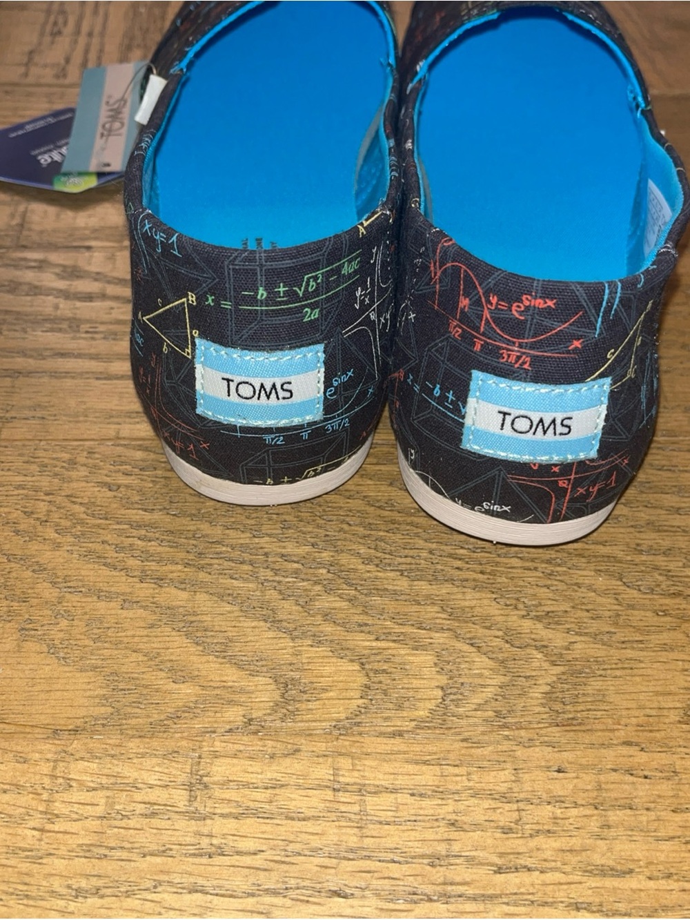 TOMS Alpargata Slip-On Flat Womens 9.5 Black Canvas Glow In the Dark Math - Picture 7 of 11